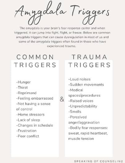 Amygdala Triggers by Speaking Of Counseling | TPT Common Triggers, Prostate Health Men, Mental Health Facts, Mental Health Therapy, Mental Health Counseling, Therapeutic Activities, Testosterone Booster, Emotional Awareness, Therapy Worksheets