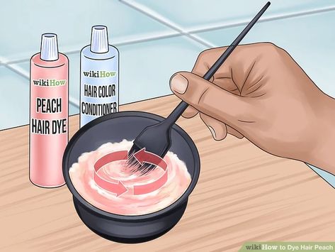 How to Dye Hair Peach (with Pictures) - wikiHow Peach Hair Dye, Color For Hair, How To Dye Hair, Apricot Hair, Peach Hair Colors, Bleaching Your Hair, Silver Shampoo, Purple Dye, Peach Hair