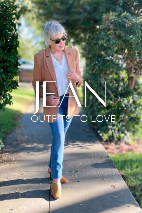 There are so many ideas for how to wear jeans. Here are some versatile jean outfit ideas that you will love! Learn how to update your wardrobe with straight leg, boyfriend, and wide-leg jeans. Perfect for staying stylish and comfortable with the latest jean trends! Sunday Jeans Outfit Casual, Can You Cuff Straight Leg Jeans, Over 50 Jeans Outfits, Straight Leg Denim Outfits, Jeans For 50 Year Old Women, Wide Leg Jeans Over 50, What Shoes To Wear With Jeans, How To Wear Straight Leg Jeans, Classy Jean Outfits For Women