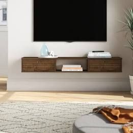 Floating Entertainment Center, Floating Tv Stand, Floating Tv, Living Room Tv Stand, Estantes Flotantes, Tv Stands And Entertainment Centers, Mounted Tv, Media Console, Living Room Tv