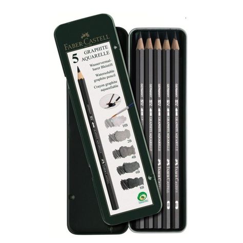 Watersolube graphite pencils, Faber Castell Faber Castell Pencil, Watercolour Drawings, Drawing Instruments, Green Pencil, Best Pencil, Art Supply Organization, Art Basics, Notes Art, Art Tools Drawing