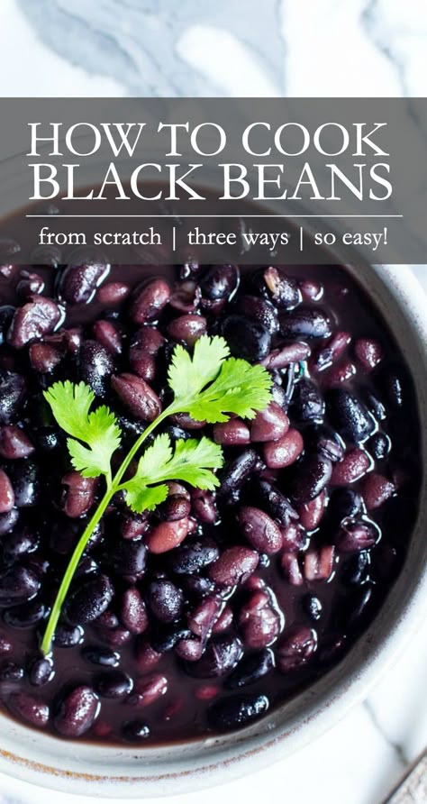 Black Beans From Scratch, Dry Black Beans, Cook Black Beans, Beans From Scratch, Mexican Black Beans, Beans In Crockpot, Slow Cooker Black Beans, Beans Vegetable, Dried Black Beans