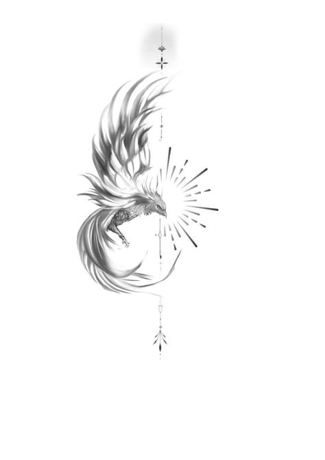 Phoenix Tattoo Arm, Spine Tattoo Designs, Atrapasueños Tattoo, Rebirth Tattoo, Phoenix Tattoo Feminine, Small Phoenix Tattoos, Phoenix Bird Tattoos, Tattoo Catalog, Phoenix Tattoo Design