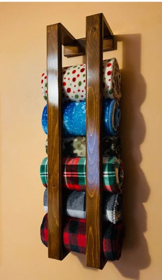 Wall Blanket Rack, Wooden Blanket Rack, Blanket Shelf, Blanket Storage Living Room, Blanket Holder, Blanket Wall, Storage Living Room, Pocket Holes, Blanket Rack