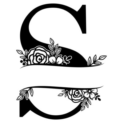 S Alphabet Design, Letter Background Design, Letter S Calligraphy, Letter With Flowers, S Font, Floral Monogram Letter, Monogram Letter S, Flower Monogram, Tattoo Lettering Design