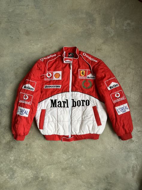 Race Aesthetic, F1 Jacket, Vintage Racing Jacket, Photographie Indie, Ferrari Jacket, Racing Jackets, Diy Clothes Design, Concept Clothing, Racing Jacket