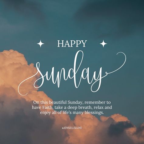 Happy Sunday! 🌸 On this beautiful day, take a moment to breathe deeply, relax, and reflect on all of life’s many blessings. 🙏✨ Keep the faith and embrace the joy around you. Wishing you peace, love, and happiness today and always. 💫🌞 #happysunday #SundayBlessings #relaxandunwind #FaithAndPeace #enjoythemoment #gratitude #peacefulsunday #mindfulness #blessedlife #SelfCareSunday #luxelifestyle #positivevibes #gratefulthankfulblessed #luxelife #jenniferwilliams #jensellsuxe #trusttheprocess Intuitive Life Coach, Happy Sunday Quotes, Sunday Quotes, Blessed Life, Bible Reading Plan, Grateful Thankful Blessed, Keep The Faith, Joy Of Life, Mindset Coaching