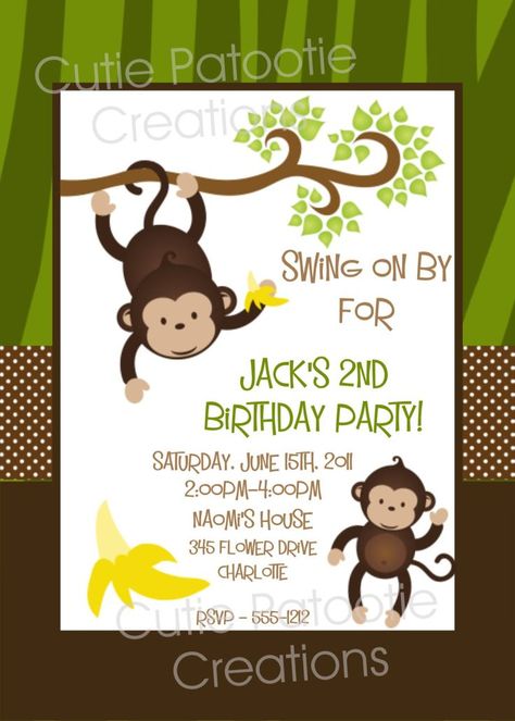 Nice FREE Monkey Birthday Invitations Monkey Party Ideas, Monkey Invitations, Birthday Monkey, Boy Monkey, Monkey Birthday Parties, Monkey Drawing, Monkey Party, Monkey Baby Shower, Monkey Birthday