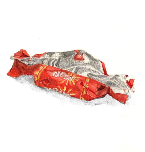 Migle candy wrapper  pen/pencil on paper Candy Wrappers Drawing, Candy Wrapper Drawing, Sweet Wrappers, Candy Paper, Waste Art, Candy Wrapper, Paper Illustration, White Candy, Pencil On Paper