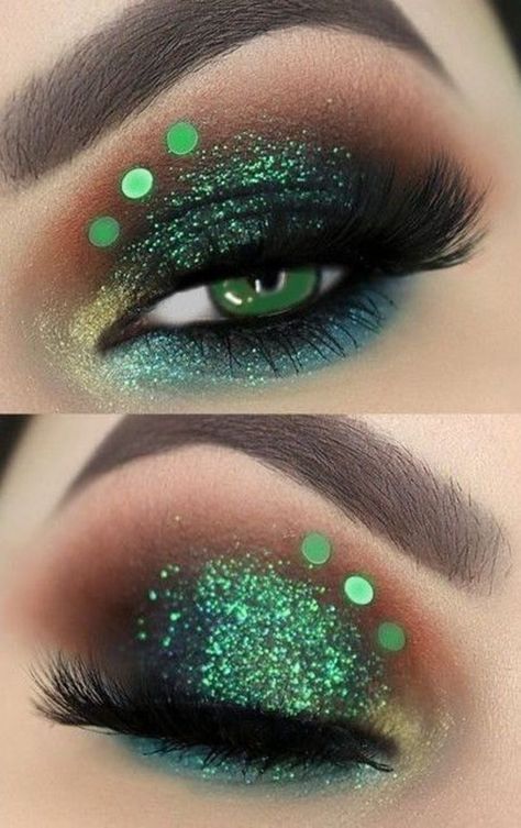 50+ Stunning St Patricks Day Makeup Ideas | HubPages St Patricks Day Makeup Ideas, St Patricks Day Makeup, St Patrick's Day Makeup, Saint Patricks Day Makeup, Lady Gaga Makeup, Green Eyes Pop, Christmas Eyeshadow, Barbie Face, Gold Eyeliner