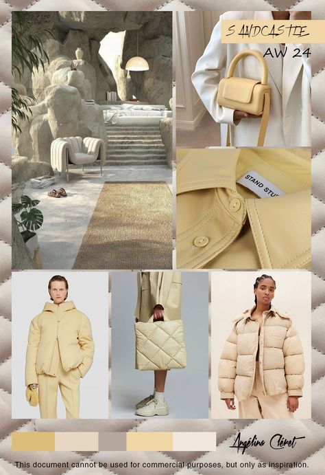 SANDCASTLE| Autumn Winter 2024 - Fashion & Trend Colors by Angélina Cléret - This document cannot be used for commercial purposes, but only as inspiration. #trendforecasting #angelinacleret #2024 #autumnwinter #AW24 #fashioninspiration #color2024 #jilsanders #jacquemus #thefrankieshop #standstudio #cream #eggcolor #beige #puffystyle Autumn Winter Trends 2024, Autumn 2023 Color Trends, Fw2023 Color Trends, Trends Winter 2023/24, Fashion Trends Winter 23/24, 2024 Autumn Winter Trend, Fashion Forecasting 2024, Trends Fw23/24, Fw 2023/24 Fashion Trends