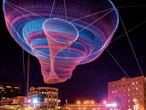 Her Secret Is Patience, Phoenix, AZ, 2009 - Janet Echelman Janet Echelman, Public Artwork, Eco Architecture, Stitch Drawing, Public Sculpture, Thread Art, Modern Artists, Stonehenge, Sculpture Installation