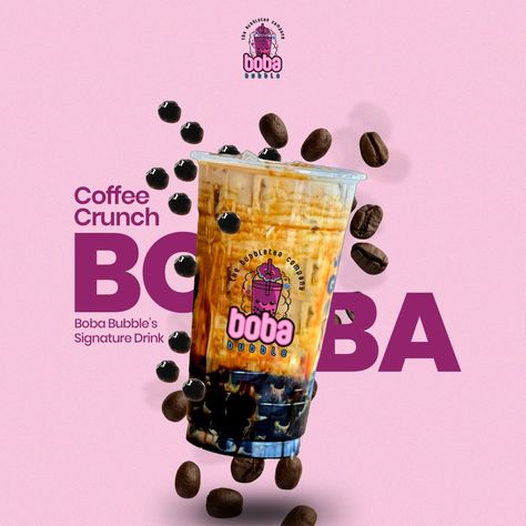 Coffee Crunch is our signature drink and it has more flavors that keeps you sucking on. 😘🧋 SMCHS Branch: Shop No 2, Sky Comfort Building, SMCHS, Karachi DHA Branch: 36-C, Bukhari Commercial Lane 5 Phase V, DHA, Karachi #BobaBubble #boba #milktea #bobatea #tea #bubbletealover #bobalife #bobamilktea #bobalove #bobalover Boba Tea Poster Design, Boba Tea Poster, Boba Tea Branding, Air Boba, Boba Branding, Boba Poster, Supplement Ads, Pastel Drinks, Boba Tea Shop