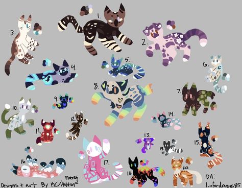 Cat Adopts Art, Blob Cat, Fursona Ref, Cat Adopts, Custom Lps, Cat Drawing Tutorial, Fantasy Animals, Character Design Ideas, Animal Designs