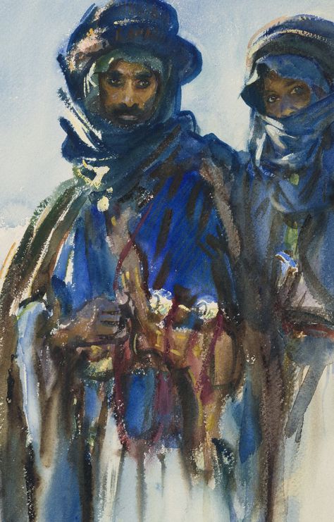 Famous gouache painting by John Singer Sargent - 'Bedouins' - 1905-1906. Find out more about gouache and how you can use it within your art with this complete guide. #art #painting #gouachepainting #fineart John Singer Sargent Watercolors, John Sargent, Classical Paintings, Sargent Art, Wayne Thiebaud, Pierre Bonnard, Joan Mitchell, Kunsthistorisches Museum, John Singer Sargent