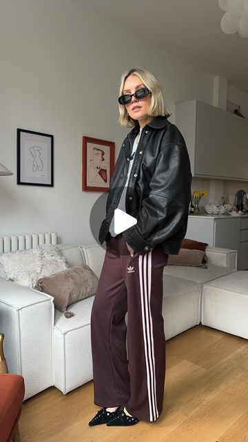 Adidas Tracksuit Bottoms Outfit, Track Jacket Outfit Street Style, Toteme Boots, Polly Sayer, Jordan Bag, Adidas Beckenbauer, Trainers Nike, Sunglasses Gucci, Adidas Tracksuit