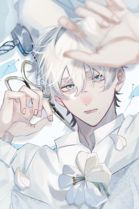 artist|@mumin_08084 White Hair, Blue Eyes, Log In, Log, On Twitter, Twitter, Hair, Anime, Blue