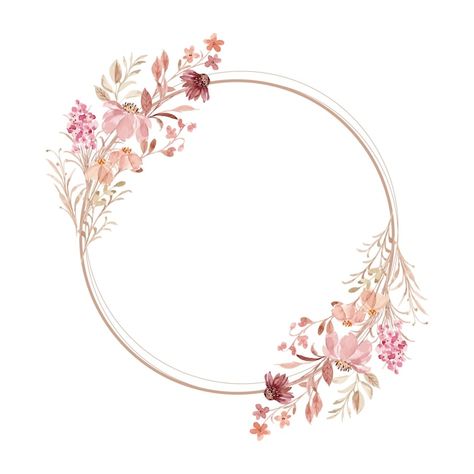 Free vector beautiful wildflower wreath ... | Free Vector #Freepik #freevector #watercolor-illustration #cute-watercolor #flower-wreath #floral-wreath Floral Wreath Illustration, Floral Wreath Printable, Flower Wreath Illustration, Floral Round Frame Background, Boho Flower Wreath Clip Art, Tasbih Digital, Watercolor Floral Wreath Printable, Vintage Wedding Stationery, Gold Wedding Stationery