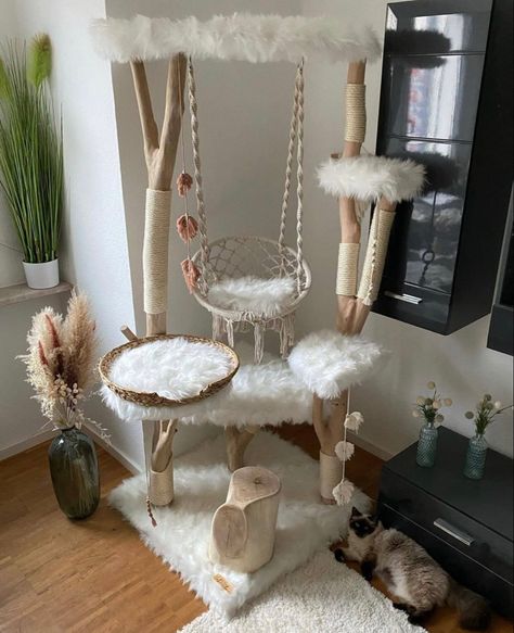 Katt Diy, Cat Room Decor, Cat Furniture Design, Katt Grejer, Diy Muebles Ideas, Cat Tree House, Diy Cat Tree, Cat House Diy, Summer Mantle