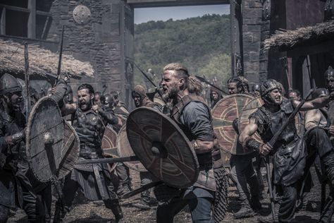 Tobias Santelmann, Mark Rowley, Arnas Fedaravicius, The Last Kingdom Series, Medieval Games, Kingdom Movie, Last Kingdom, Viking Armor, Vikings Ragnar