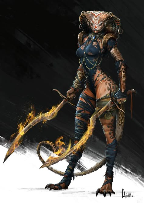 Dungeons And Dragons Classes, Snake Art, Female Character Concept, Alien Concept Art, Monster Concept Art, Fantasy Races, Dungeons And Dragons Characters, Monster Design, The Snake