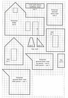 Gingerbread House Blueprint – Victorian House – Celebrating Christmas Gingerbread House Template Printable, Gingerbread House Patterns, Gingerbread House Template, Gingerbread House Recipe, House Template, Houses Ideas, Desain Furnitur Modern, Doll House Plans, Glitter Houses