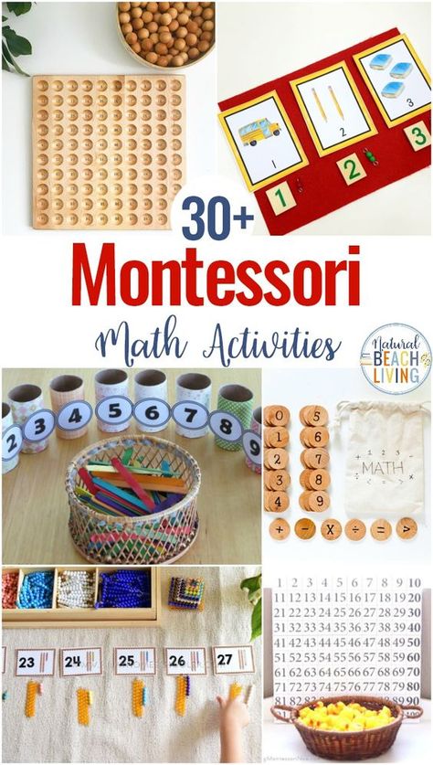 30+ Montessori Math Activities for Preschool and Kindergarten, Montessori math is full of hands-on learning activities, Montessori Math at Home, Montessori Printables and Montessori activities, plus, Montessori materials for home and classroom #Montessori #Montessoriactivities Montessori Preschool Classroom, Math Activities For Preschool, Math Montessori, Montessori Math Activities, Kindergarten Montessori, Montessori Activities Preschool, Montessori Kindergarten, Montessori Printables, Maluchy Montessori