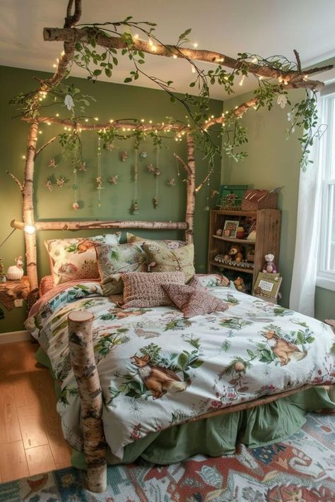 #homedecor, #interiordesign, #homedesign, #decor inspiration Girls Fairy Bedroom, Forest Inspired Bedroom, Woodland Theme Bedroom, Fairy Garden Bedroom, Forest Themed Bedroom, Woodland Bedroom, Forest Bedroom, Woodland Retreat, Fairy Bedroom