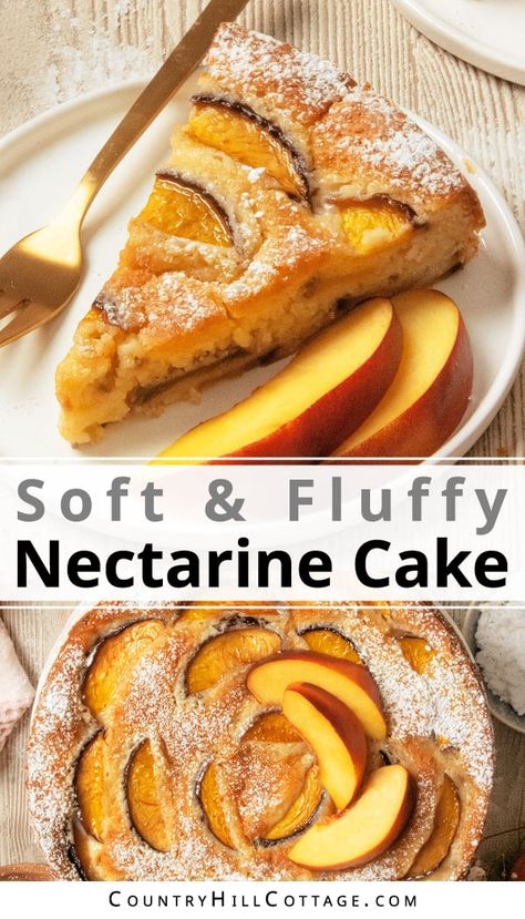 Plum And Nectarine Dessert, Yellow Nectarine Recipe, Things To Make With Nectarines, Nectarine Cake Recipe, Stone Fruit Desserts, Easy Nectarine Recipes Desserts, Ripe Nectarines Recipe, Dessert With Nectarines, Baking With Nectarines