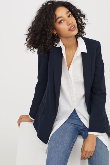 Blue Blazer Outfit Women, Dark Blue Blazer Outfit, Blue Blazer Outfits For Women, Blazer Outfit Women, Tweed Blazer Outfit, Blue Blazer Outfit, Dark Blue Blazer, Jacket Outfit Women, Blazer Outfits For Women