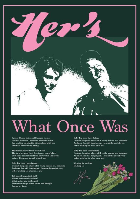 her's band poster song lyrics what once was Her's Band, What Once Was, Band Poster, Music Poster Design, Dorm Posters, Poster Room, Lyric Poster, Picture Collage Wall, Photo Wall Collage