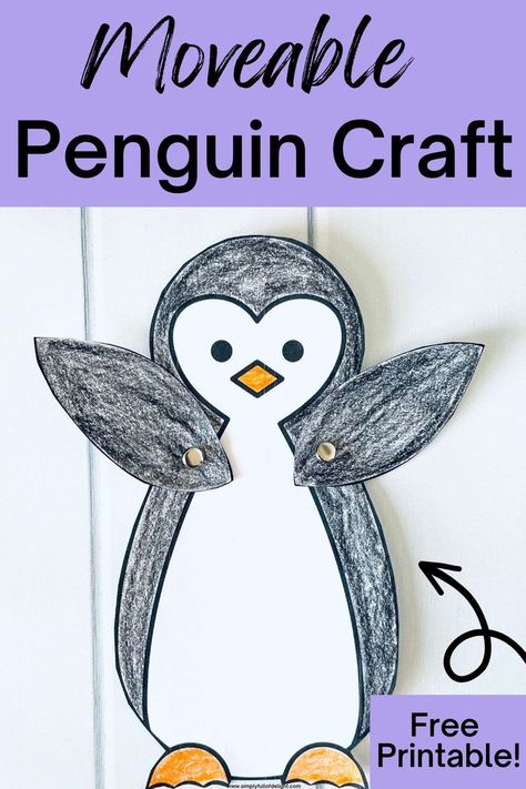 paper penguin craft free template Winter Craft Kindergarten Easy, Penguins Preschool Crafts, Easy Penguin Craft Preschool, Penguin Crafts For Kids Preschool, Penguin Craft For Preschool, Penguin Projects For Kids, Preschool Arctic Animals Crafts, Pinguin Crafting For Kids, Build A Penguin Printable