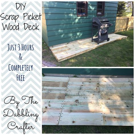 The Dabbling Crafter: DIY Sunday: Scrap Wood Deck Build A Small Deck, Repurposed Wood, Small Deck, Good Weekend, Have A Good Weekend, Wood Deck, Scrap Wood, Outdoor Projects, Diy Outdoor