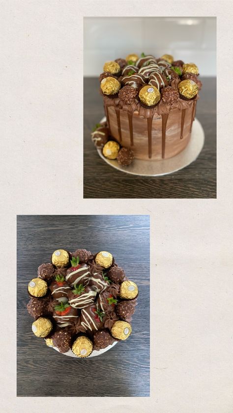 Ferrari Rocher Cake, Ferrero Cake Decoration, Ferraro Rocher Cupcakes, Cake With Ferrero Rocher On Top, Ferrero Rocher And Strawberry Cake, Forero Rocher Cake, Ferrero Rocher Chocolate, Rocher Chocolate, Ferrero Rocher Chocolates