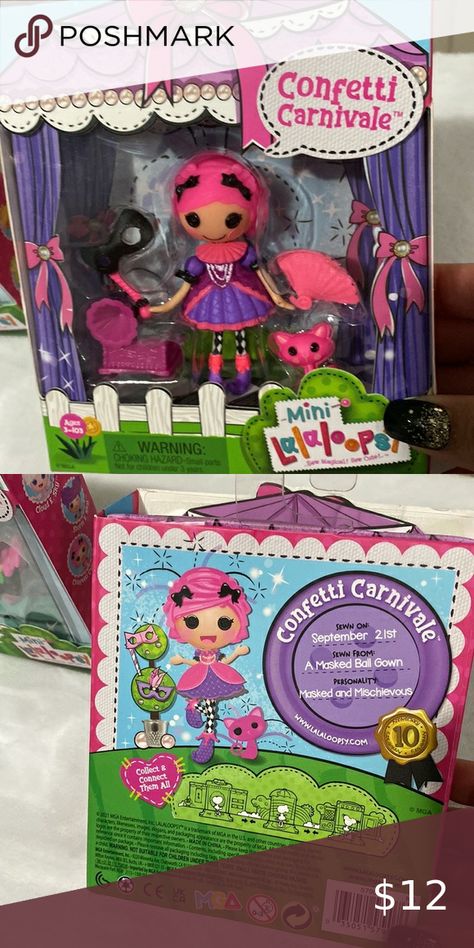 ❤️New Mini lalaloopsy Confetti Carnivale Mini Lalaloopsy, Masked Ball, Confetti, Ball Gowns, Closet, Fashion Tips, Clothes Design