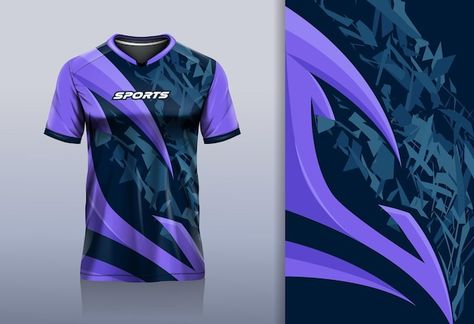 Purple Jersey Design, Cool Jersey Design, Sports T Shirts Design, Tshirt Mockup Free, Sport Jersey Design, Tshirt Branding, Embroidery Shirt Men, Cricket T Shirt Design, Purple Vector