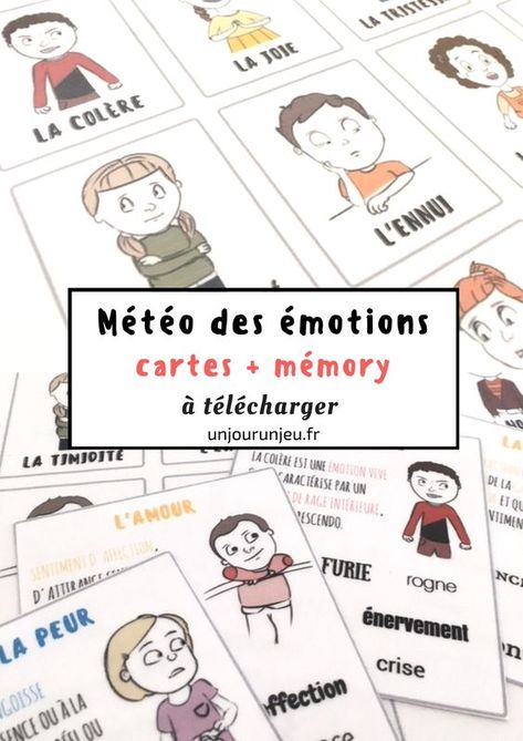 Ce n’est pas toujours facile ni toujours le bon moment d’expliquer aux enfants les émotions qu’ils ressentent. Et c’est encore moins facile pour eux d’en parler et même d’exprimer ce qu’ils vivent. Mettre des mots sur les émotions, About Me Activities, French Activities, Education Positive, Brain Gym, Emotional Awareness, Emotional Skills, Self Regulation, Quotes By Emotions, Learn French