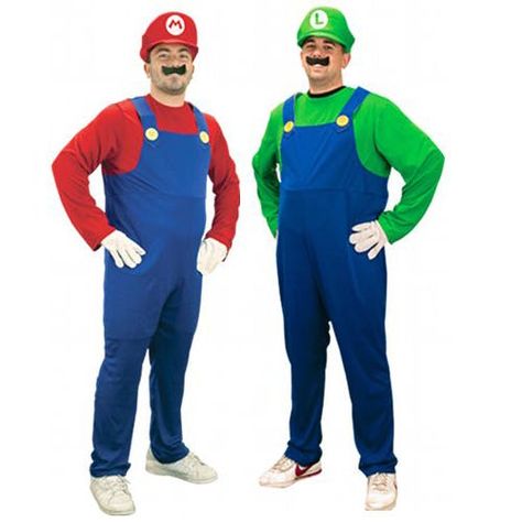 10 Totally Clever Halloween Costumes For Gay Couples List Of Halloween Costumes, Queen Accessories, Gay Costume, Luigi Costume, Purim Costumes, Clever Halloween, Clever Halloween Costumes, Hallowen Costume, Matching Costumes