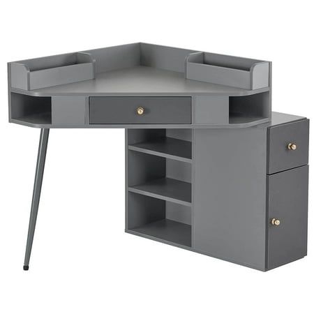 Item Description Have you thought the problem that you can take advantage of the corner space? Please be assured that this multi-purpose corner desk will be a great solution due to its unique design and ample storage space. Corner table design with classic appearance is able to give you a better choice whatever nail store, makeup, dressing, salon or living room and etc.. We believe that owning this nail table, you will get a good assistant for all the work! Size: 33.6"(L) x 29.5 ''(W) x 31.5"(H) Corner Table Designs, Desk Station, Nail Desk, Corner Vanity, Nail Table, Nail Store, Dressing Table Design, Corner Space, Bedroom Dressing Table