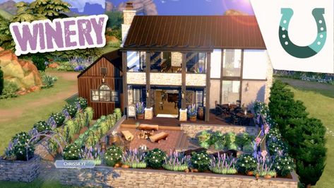 A gorgeous Winery & Wedding Venue for Riders' Glen in Chestnut Ridge! 🍷 • 📍 30x20 in Chestnut Ridge • No CC • Gallery ID: ChrissieYT • Packs Used: Base Game & Horse Ranch ONLY! • Original Lot: Grapevine Terrace ✯ 𝘛𝘩𝘢𝘯𝘬 𝘺𝘰𝘶 𝘵𝘰 𝘵𝘩𝘦 𝘌𝘈 𝘊𝘳𝘦𝘢𝘵𝘰𝘳 𝘕𝘦𝘵𝘸𝘰𝘳𝘬 𝘧𝘰𝘳 𝘮𝘢𝘬𝘪𝘯𝘨 𝘵𝘩𝘪𝘴 𝘷�𝘪𝘥𝘦𝘰 𝘱𝘰𝘴𝘴𝘪𝘣𝘭𝘦 𝘣𝘺 𝘱𝘳𝘰𝘷𝘪𝘥𝘪𝘯𝘨 𝘮𝘦 𝘸𝘪𝘵𝘩 𝘦𝘢𝘳𝘭𝘺 𝘢𝘤𝘤𝘦𝘴𝘴! Winery Wedding Venue, Sims 4 House Building, Sims 4 Mm Cc, Horse Ranch, Sims 4 Build, Winery Wedding, Sims 4 Houses, Winery Weddings, The Sims