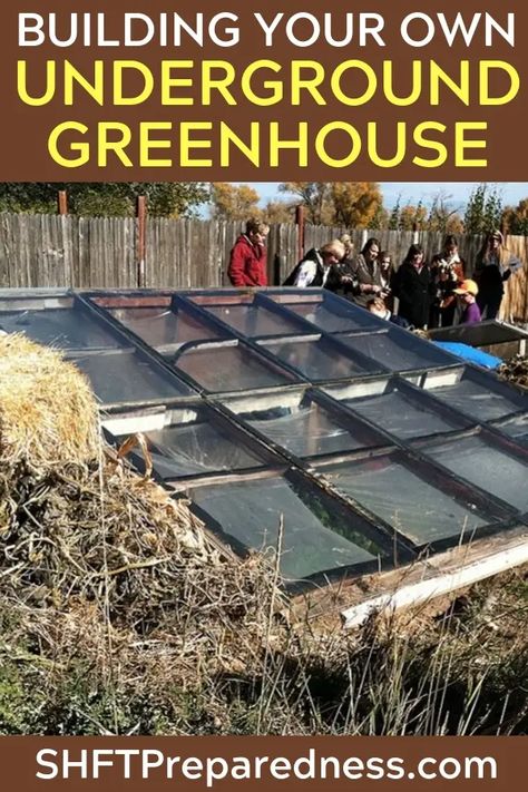 Greenhouse Underground, Building Greenhouse, Greenhouse Building, Underground Greenhouse, Colonial Garden, Growing Your Own Food, Build A Dog House, Build Your Own Shed, Winter Gardening