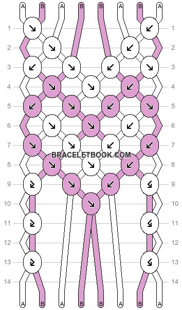 How To Do Heart Bracelet, Heart Friendship Bracelet Tutorial Video, Heart Bracket Pattern, Coquette Friendship Bracelet, Half Heart Bracelet Pattern, Heart Friendship Bracelet Pattern, Heart Pattern Bracelet, Heart Bracelet Pattern, Yarn Friendship Bracelets