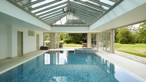 Bespoke Pool House | Westbury Garden Rooms Small Indoor Pool, Indoor Pool House, Indoor Swimming Pool Design, Westbury Gardens, Indoor Pool Design, Pool House Designs, Piscina Interior, Indoor Pools, Indoor Swimming Pool