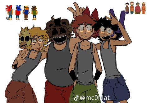 South Park Main Four Fanart, The Main Four South Park, Main Four South Park Fanart, Main 4 South Park Fanart, South Park X Fnaf, The 4 Tormentors Fanart, Fnaf South Park, Mc0hlat South Park, Main Four South Park