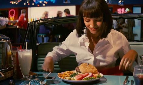 Pulp Fiction Pulp Fiction Diner, Filmmaking Inspiration, Tarantino Films, Diner Recipes, Tv Food, B Roll, Retro Film, Uma Thurman, Best Commercials