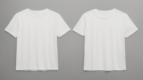 White Tshirt Front And Back, White Clothes, Back View, Tshirt Mockup, Shirt Mockup, Premium Photo, Shirt White, White T, White Tshirt