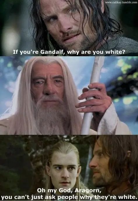 Lotr Gandalf, Gandalf The White, Nerdy Humor, Lotr Funny, Celebrities Humor, Outdoor Quotes, Funniest Memes, Jrr Tolkien, Legolas