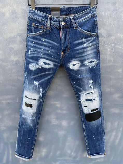 Funky Jeans, Denim Jeans Ideas, Motorcycle Jeans, Men Jeans Pants, Denim Jeans Fashion, Jean Jacket Men, Ripped Jeans Men, Designer Suits For Men, Cheap Jeans