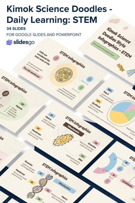 Kimok Science Doodles Style Infographics - Daily Learning: STEM Biology Presentation, Science Powerpoint, Science Doodles, Stem Subjects, Life Edit, Teacher Toolkit, Powerpoint Tutorial, Stem Teacher, Powerpoint Design Templates