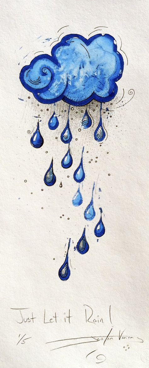 Rain Rainy Weather Drawing, Rainy Cloud Tattoo, Rain Drops Drawing, Raindrop Drawing, Rain Doodle, Raindrop Art, Rain Sketch, Rain Drawing, Mushroom Stuff